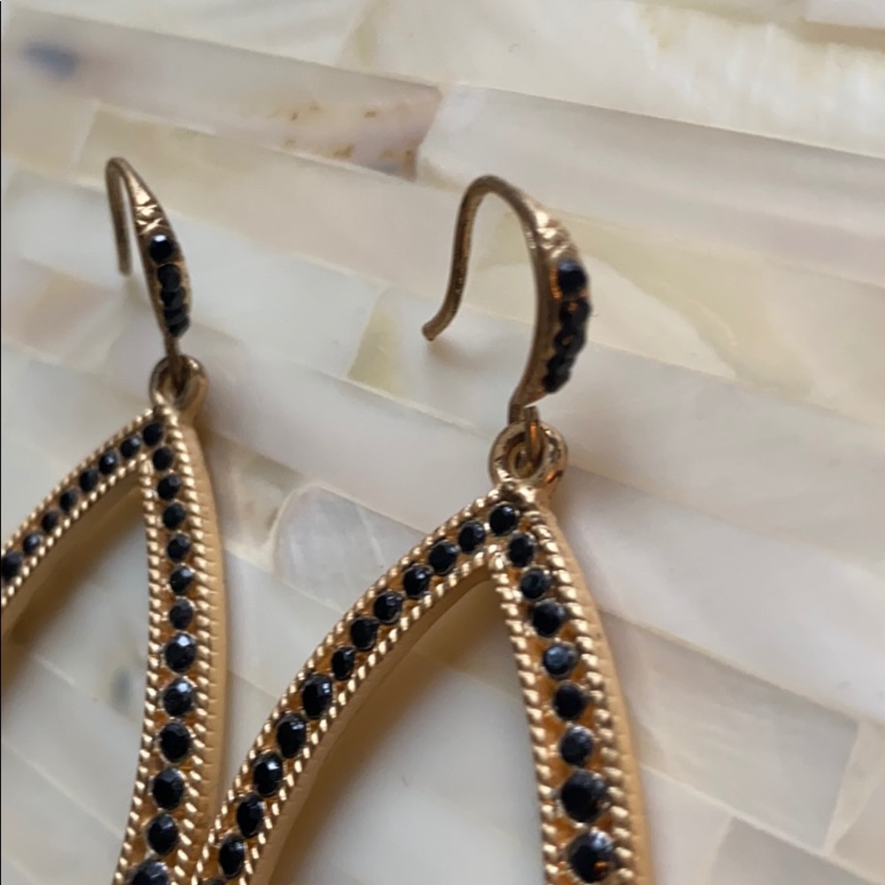 Black And Gold Statement Earrings. Never Worn! - image 3